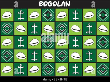 African Bogolan printed fabric Stock Vector