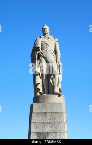 Granite statue of King William IV (1765-1837) on a plinth in Greenwich Park,  London, England, UK.  Sculptor:  Samuel Nixon (1803-1854) . Statues Stock Photo