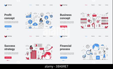 This versatile web template highlights profit through key business elements, effective strategies, streamlined finances, and engaging visuals for better understanding and engagement Stock Vector