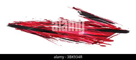 Abstract Grunge Background with Red and Black Brush Strokes on a White Background Stock Vector