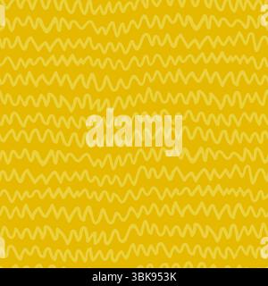 Zigzag seamless pattern in monochrome yellow tones. Hand drawn zig zag line background with textured brush effect. Perfect for fabric, packaging Stock Vector