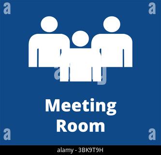 Blue meeting point sign isolated on a white background Stock Vector