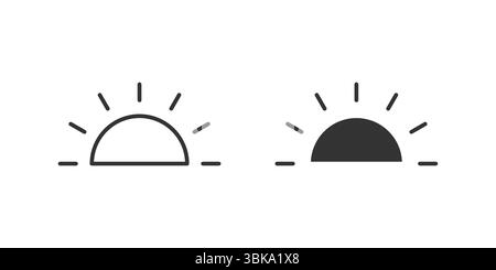 Sunbeam Icon Set. A black icon of sunbeams, representing light or warmth. Stock Vector