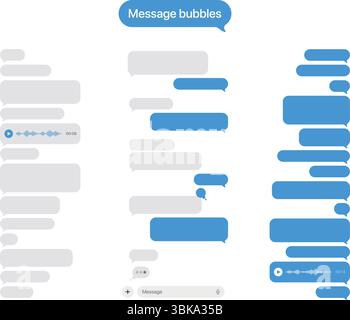 Vector illustration of different size of direct message bubbles version 2026 Stock Vector