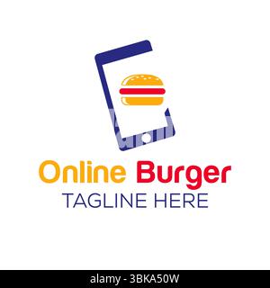 Buy Online Burger Logo Design For Restaurant And Cafe Symbol Stock Vector