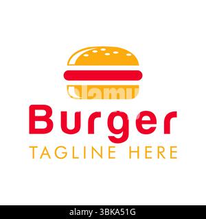 Burger Logo Design For Restaurant And Cafe Symbol Stock Vector