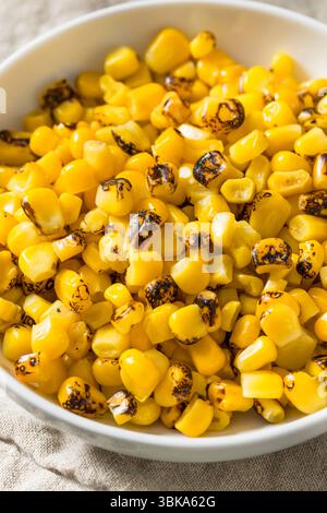 Homemade Fire Roasted Corn Kernels in a Bowl Stock Photo