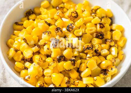 Homemade Fire Roasted Corn Kernels in a Bowl Stock Photo