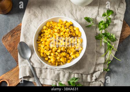 Homemade Fire Roasted Corn Kernels in a Bowl Stock Photo