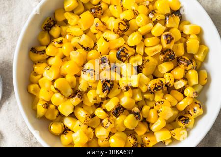 Homemade Fire Roasted Corn Kernels in a Bowl Stock Photo