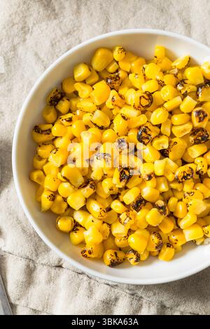 Homemade Fire Roasted Corn Kernels in a Bowl Stock Photo