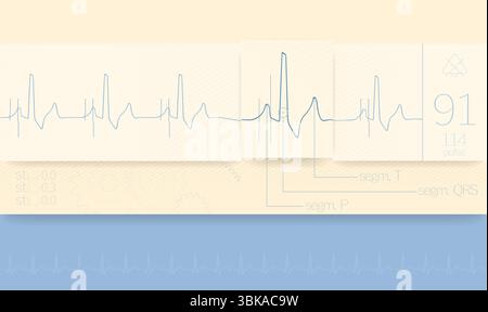 Medical and scientific technology on the surface of the monitor Stock Vector
