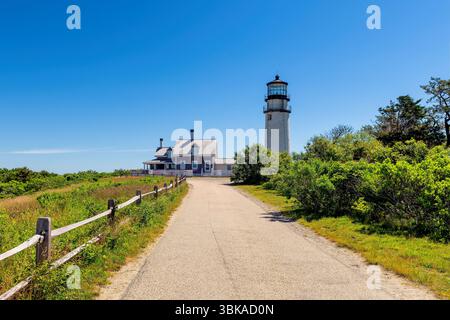 Lighthouse on Cape Cod, Highland Lighthouse, Massachusetts, USA. Stock Photo