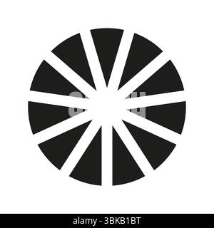 Circle division on 11 equal parts. Coaching blank. Wheel divided diagrams with eleven segments. Infographic icon.  Stock Vector
