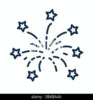 Fireworks Explosion and Report Icon - Stars Stock Vector