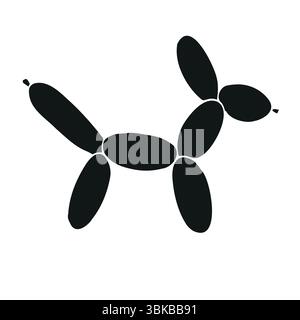 Vector hand drawn sketch doodle air balloon dog isolated on white background Stock Vector
