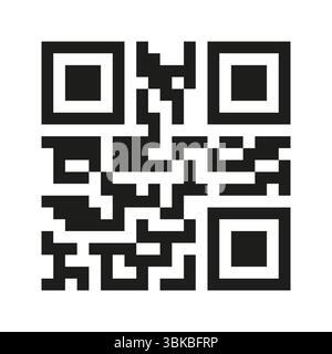 QR code icon. Digital scan symbol. Black square shape. Abstract pixel vector. Stock Vector