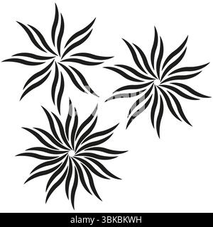 Spiky star icons. Sharp burst symbol. Dynamic abstract Vector. Decorative sun sign. Stock Vector