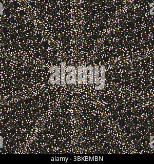 Colorful circle background. Light ring sparkles. Black space pattern. Vector bright dots. Stock Vector
