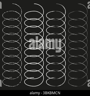 Vertical oval grid. Repeating coil pattern. Elongated loop lattice. Vector linear texture. Stock Vector