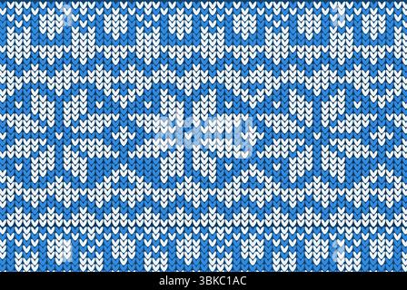 Knitting Christmas vector background snowflakes Stock Photo