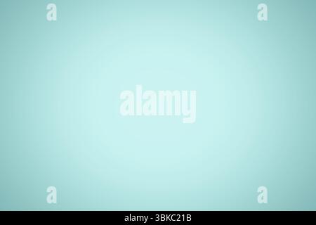 Flat gradient background is shifting from light teal center toward darker teal edges, copy space Stock Photo