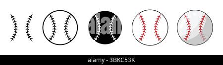 baseball outline silhouette, Various types of various baseball balls Stock Vector
