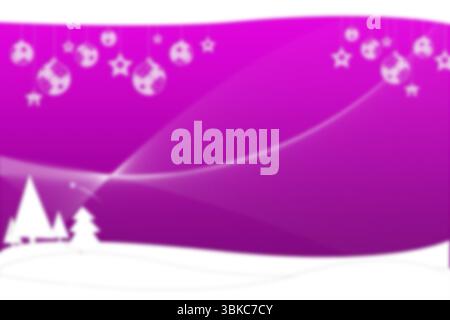Flat design is showing evergreen shapes on magenta-purple gradient with curves and star globe icons Stock Photo