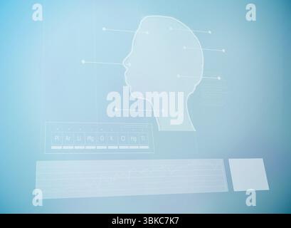 Medical interface with human head Stock Photo