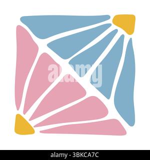 Abstract floral pattern with pink and blue flower  Stock Vector