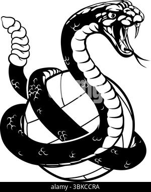 Rattlesnake Snake Volleyball Ball Mascot Stock Vector