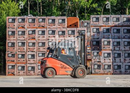 Brickmaker Forterra plant in Claughton, Lancashire,  production of Aircrete, UK Stock Photo