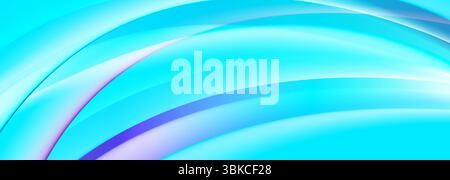 Bright blue and violet glossy waves abstract artistic background. Vector design Stock Vector