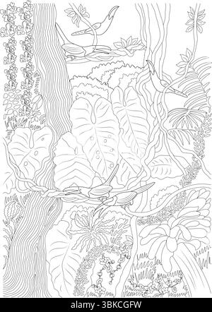 Forest Outline Dense Trees Nature illustration Stock Vector Image & Art ...