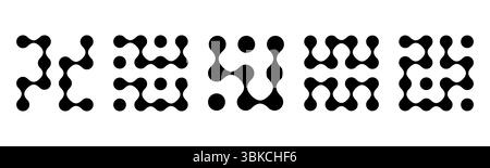 Metaball Connect Dots icon, abstract geometric shape. Connected round blobs. Vector illustration. Stock Vector