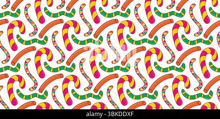 Delicious jelly worms and sweets kid seamless pattern. Loose candies and marmalade on white background. Yummy mood print, vector graphic Stock Vector