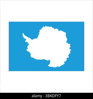 Symbolic representation of antarctica with its characteristic shape, highlighted on a blue background, raising awareness about global warming and its Stock Vector