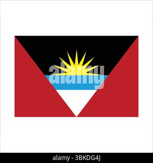 Vibrant, accurate depiction of the antiguan and barbudan flag, symbolizing national identity and caribbean heritage. Stock Vector