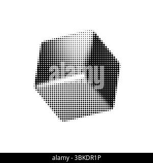Halftone cube vector illustration with optical illusion effect. Perfect for abstract designs, modern graphics, and retro-inspired projects. High Stock Vector