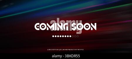 Bold Coming Soon Text on Futuristic Gradient Background with Modern Geometric Font, Ideal for Web Launches, Tech Startups, or Game Intros. Vector Stock Vector