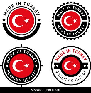National flag of the Turkey, set flat vector icon Stock Vector