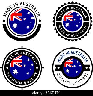 National flag of the Australia, set flat icons Stock Vector