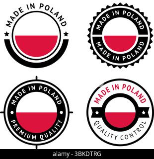 National flag of the Poland, set flat vector icon Stock Vector