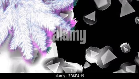Displaying fractal feathered structure hovering in digital void with prisms and smudges, copy space Stock Photo