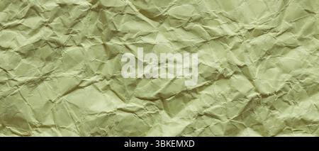 Green Decorative Paper with Crumpled Pattern and Vintage Look Stock Photo