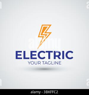 Abstract Electric Logo Design Template Stock Vector