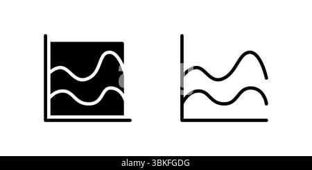 Area chart icons for data visualization, showing trends and statistics in business or finance. Stock Vector