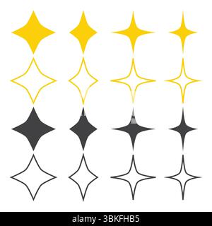 Vector Sparkle Star Shape Set Stock Vector