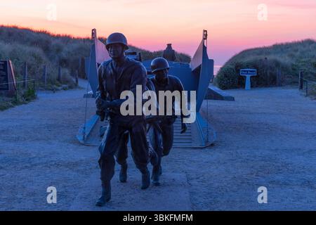 The Higgins Boat memorial at Utah Beach, location of the amphibious assault on 6 June 1944 (D-Day) at Saint-Marie-du-Mont (Manche), France Stock Photo