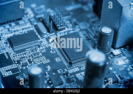 Micro parts in mother board Stock Photo